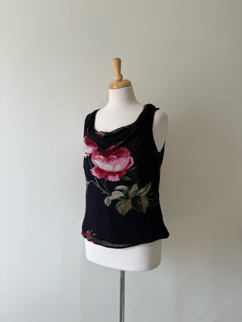RUBI PESINI Sheer Floral Beaded Top Y2K Romantic / Dressy Tank